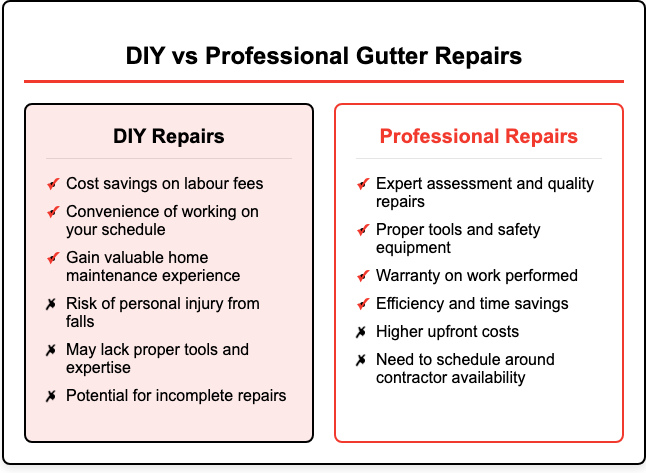 cost of diy repairs against hiring a professional