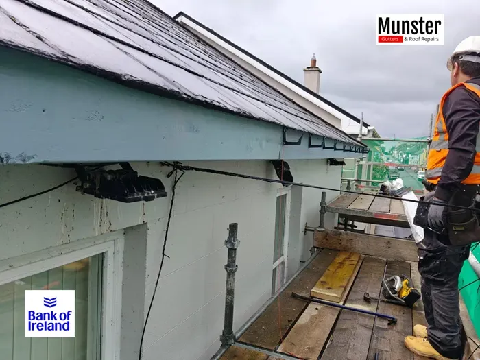 Period-building gutter repair by Munster Gutters for Bank of Ireland